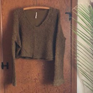 Cropped textured free people sweater